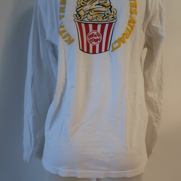 Womens Kith White Multi Long Sleeve Opposites Attract Graphic T- Shirt Top XS - Picture 10 of 14